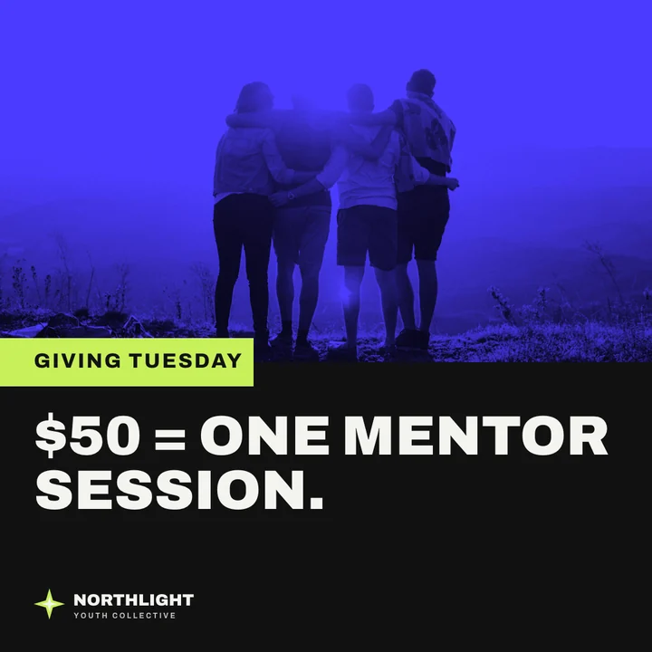 A Giving Tuesday post in the Northlight Youth Collective brand