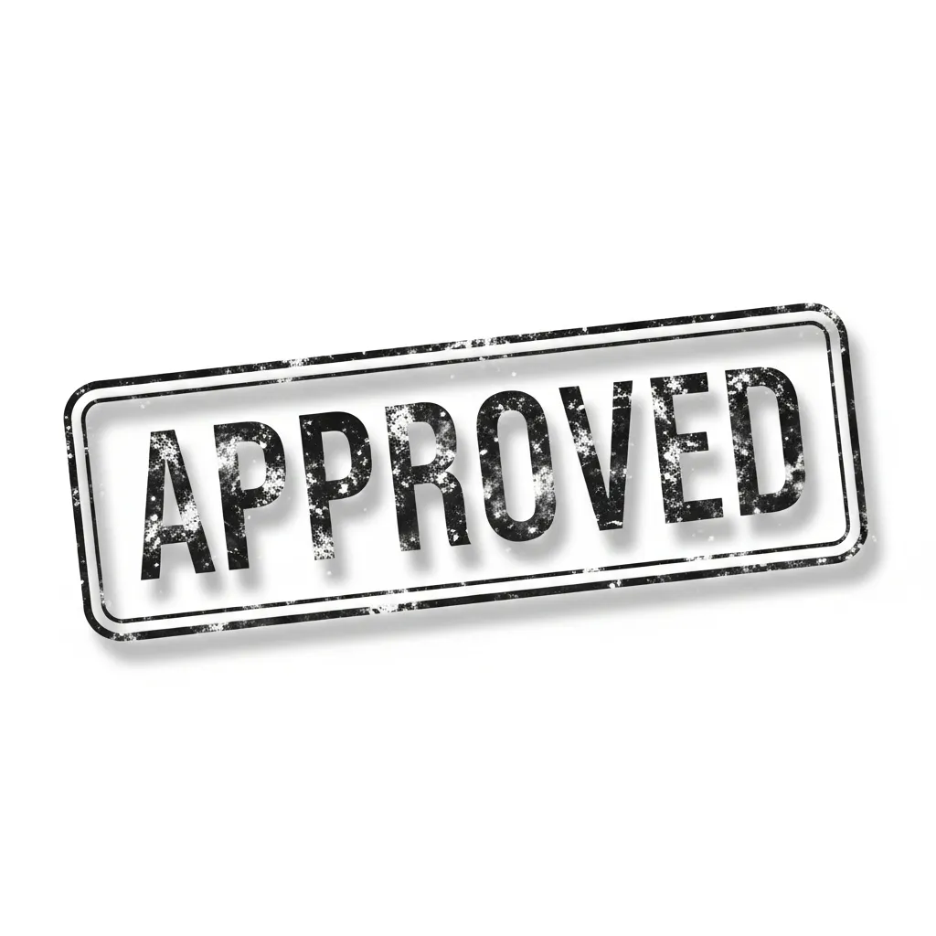 Vintage approved text stamp